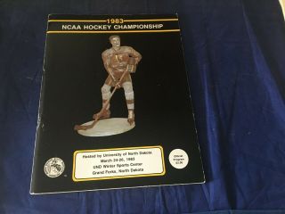 1983 Ncaa Ice Hockey Championship Finals Program Wisconsin Over Harvard