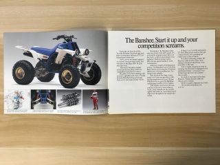 Vintage Rare 1988 Yamaha Banshee and Warrior ATV ' s Brochure and Specs 2