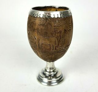 Pairpoint Brothers Sterling Silver 925 Carved Coconut Cup Hallmarked London 1931