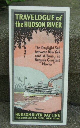 1928 Hudson River Day Line Brochure And Map.  Albany To Ny Cruise