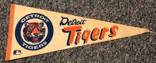 Vintage Mlb Detroit Tigers Pennant Full Size Tiger Stadium