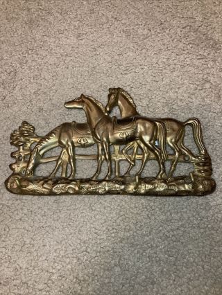 Vintage Brass Horse Key Rack Hook Wall Hanger