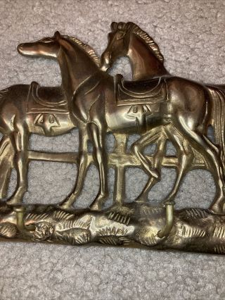 Vintage Brass Horse Key Rack Hook Wall Hanger 3