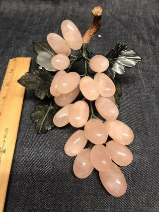Vintage Stone Pink Grapes And Leaves 8 Inches Turn Of Century,  Quality