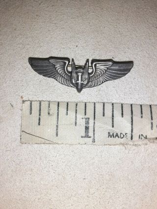 Vintage Wwii? Us Military Army Bomber Aircrew Sterling Silver Pilot Wings.