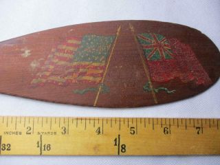 Alpheus Keech Folk Art Hand Painted Paddle Flags 1000 Islands Antique Souvenir