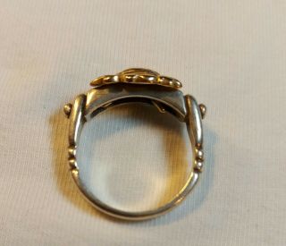 Antique 9ct Gold And Sterling Silver Ring