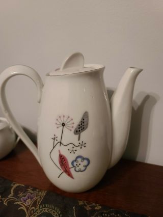 Vintage Mid Century modern Royal Grace China Teapot,  sugar & creamer,  Japan tea 3