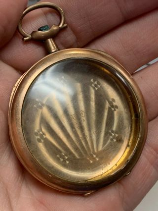 Antique Watch Fancy Engraved Hunter Case Pocket Watch Gold Filled Nr