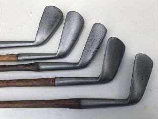 5 Antique Hickory Shafted Smooth Faced Irons In Neat And Tidy