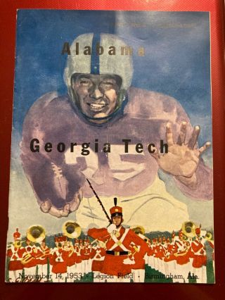 Vintage November 1953 Alabama Vs Georgia Tech Football Game Program