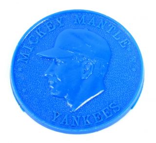 Vintage 1959 Armour Hot Dog Advertising Mickey Mantle Blue Chip Plastic Token