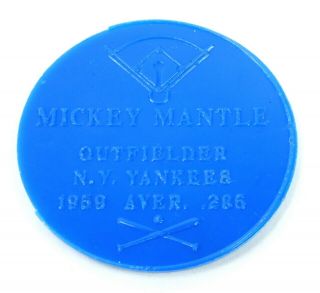 Vintage 1959 ARMOUR HOT DOG Advertising MICKEY MANTLE Blue Chip Plastic TOKEN 2