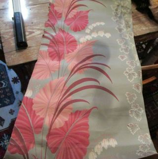 Vintage Authentic Mid Century TIKI Palm Wallpaper Remnant Crafts Projects 2