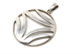 A Great Large Vintage Sterling Silver 925 Abstract Cut Out Pendant 26682