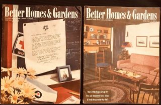 (2) Vintage Ww2 Era 1945 Better Homes & Garden Magazines Guest Room Layer Cakes
