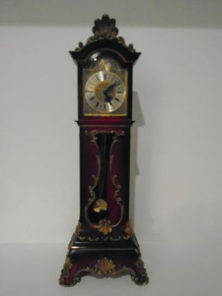 Miniature Mantle Grandfather Clock,  8 Days,  Wind Up