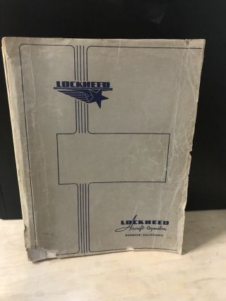 Vintage Lockheed Bound Aircraft Manuals - Various Aviation Manuals Bound As 1