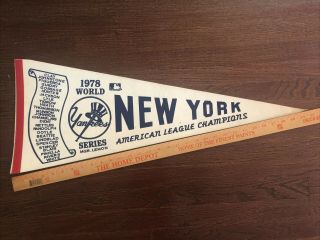 Mlb 1978 World Series York Yankees American League Champions Pennant