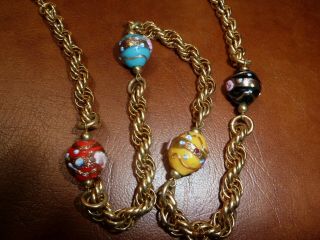 vintage Murano Glass Bead Wedding Cake Necklace jewelry Valentine Gift 2