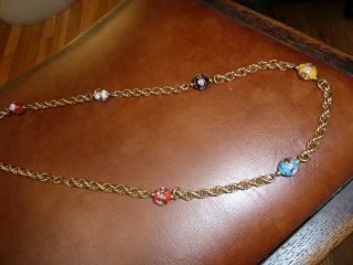 vintage Murano Glass Bead Wedding Cake Necklace jewelry Valentine Gift 3