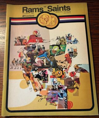 1969 Los Angeles Rams Vs Orleans Saints Program -