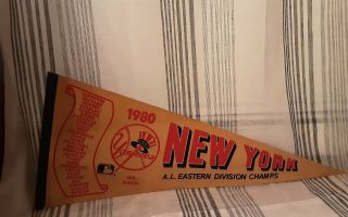 1980 York Yankees Vintage Eastern Division Champs Roster Logo Pennant