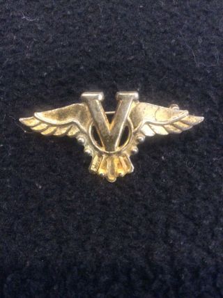 Vintage Wwii Sterling Silver Homefront V Victory Wings