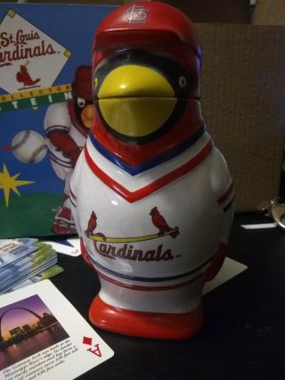 Vintage St.  Louis Cardinals Baseball Mascot Ceramic Stein With Lid And Box