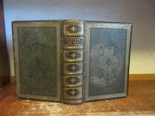 Old Bible Dictionary Leather Book 1864 History / Antiquities Of Hebrews Antique