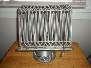 Vintage Cast Iron " Cookbook Stand With Page Marker " Silver (11 1/4 " Tall)