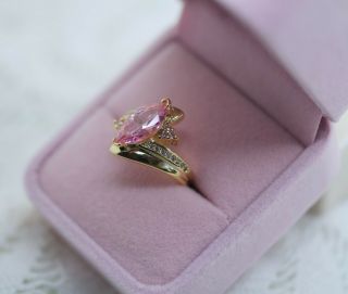 Vintage Art Deco Jewellery Gold Ring Pink And White Sapphires Antique Jewelry