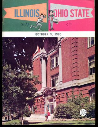 1965 Illinois V Ohio State Football Program 10/9/65 Ex 3801