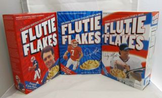 Last One All 3 Collectors Limited Ed.  Flutie Flakes Cereal Boxes Full