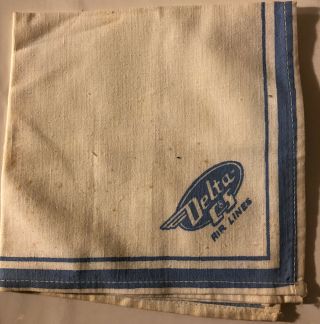 Vintage Delta C & S Airlines Cloth Napkin