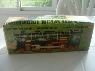 Vintage Battery Operated Tin Train Engine