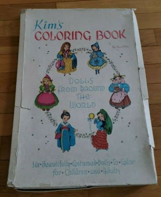 Vintage Kim’s Coloring Book Dolls From Around The World  None Colored
