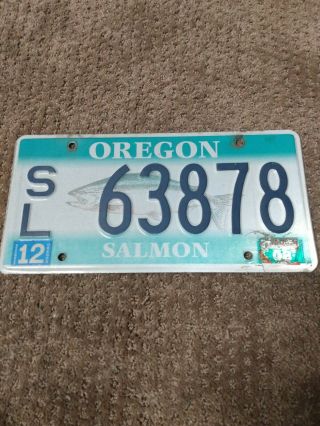 Oregon Salmon License Plate Sl 63878 Lot2