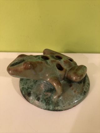 Vintage 5” Fulper Pottery Frog In The Shape Of A Frog Some Damage