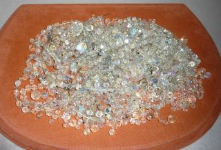 Vintage Part Strung & Loose Aurora Borealis Crystal Beads - 700g