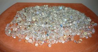 Vintage Part Strung & Loose Aurora Borealis Crystal Beads - 700g 2