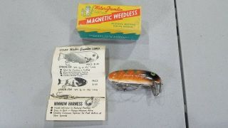 Vintage Water Gremlin Magnetic Weedless Fishing Lure & Box M - 2 - F Frog