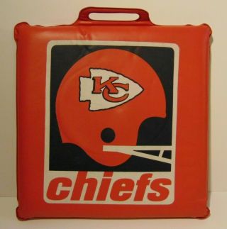 Vintage 1970s Kansas City Chiefs Helmet Logo Nfl Football Seat Cushion Kc Scouts