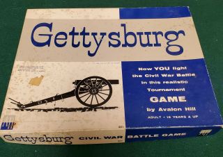 Vintage Avalon Hill Gettysburg Civil War Battle Game