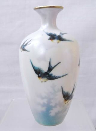 Antique Rs Prussia Satin Finish Bluebird Vase