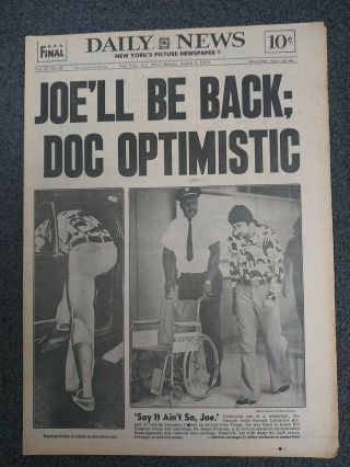 Joe Namath - Jets - Football - 1971 York Daily News Newspaper