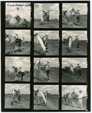 Bunny Yeager Hand Signed Vintage Contact Sheet Photograph Cowgirl Dondi Penn Nr