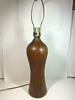 Vintage Mid Century Modern Solid Teak Lamp Stunning & Long Cord
