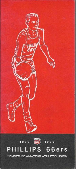 1965 - 66 Phillips 66ers Basketball Media Guide,  Vintage Carey,  Carrier,  Rhine,  Ex