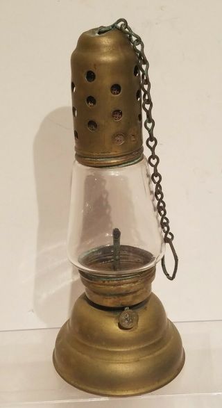 Antique Manhattan Brass Co.  Skaters Lantern.  Dated 1864.  Nr